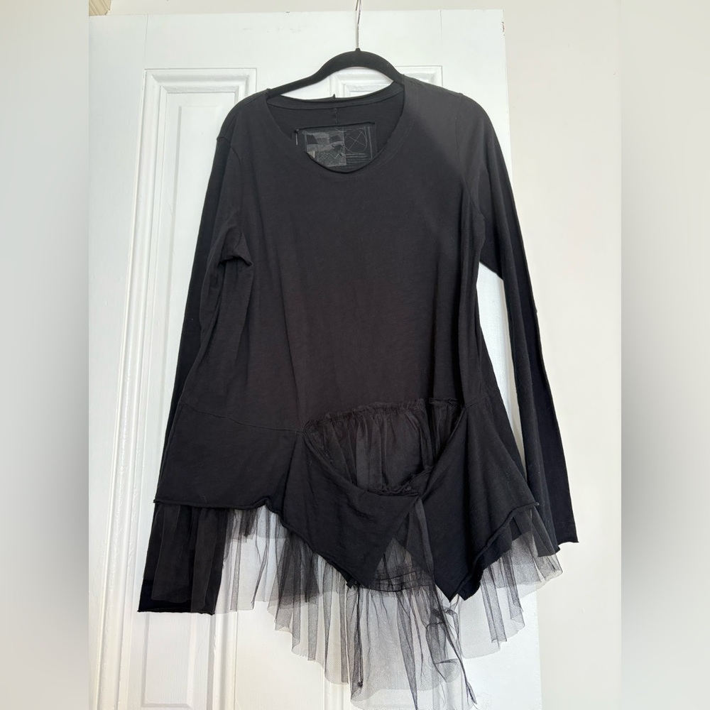 Rundholz black label NWT tulle trimmed black shirt - Picture 6 of 8